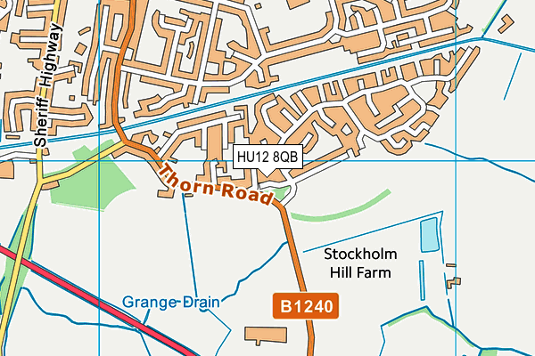 HU12 8QB map - OS VectorMap District (Ordnance Survey)