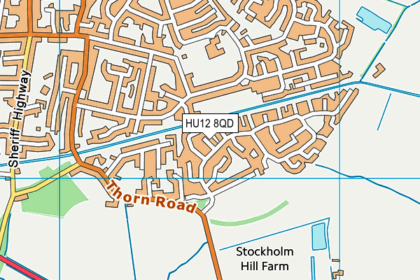 HU12 8QD map - OS VectorMap District (Ordnance Survey)