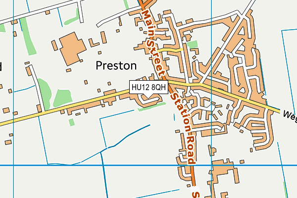 HU12 8QH map - OS VectorMap District (Ordnance Survey)
