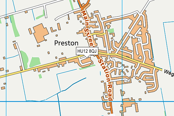 HU12 8QJ map - OS VectorMap District (Ordnance Survey)