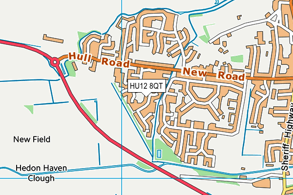 HU12 8QT map - OS VectorMap District (Ordnance Survey)