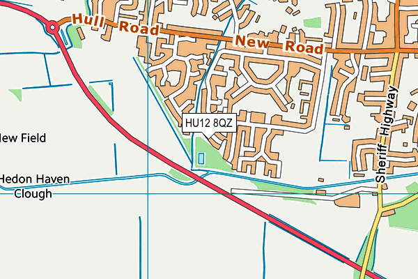 HU12 8QZ map - OS VectorMap District (Ordnance Survey)
