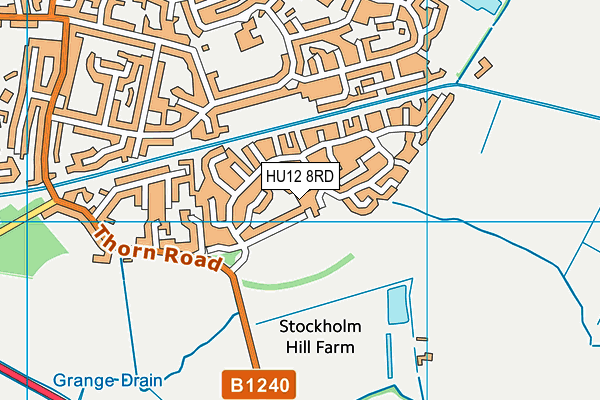 HU12 8RD map - OS VectorMap District (Ordnance Survey)