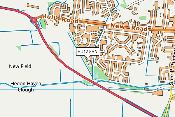 HU12 8RN map - OS VectorMap District (Ordnance Survey)