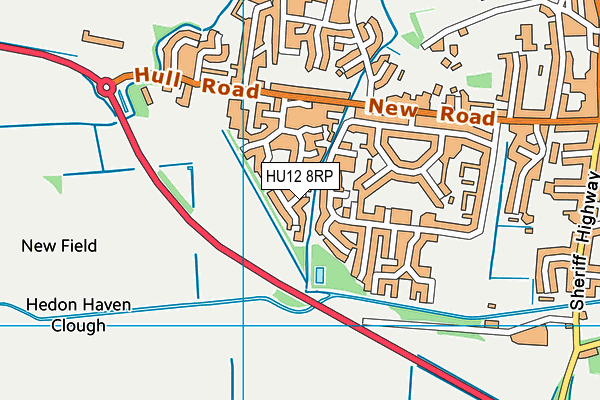 HU12 8RP map - OS VectorMap District (Ordnance Survey)