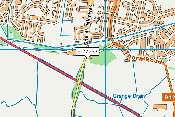 HU12 8RS map - OS VectorMap District (Ordnance Survey)