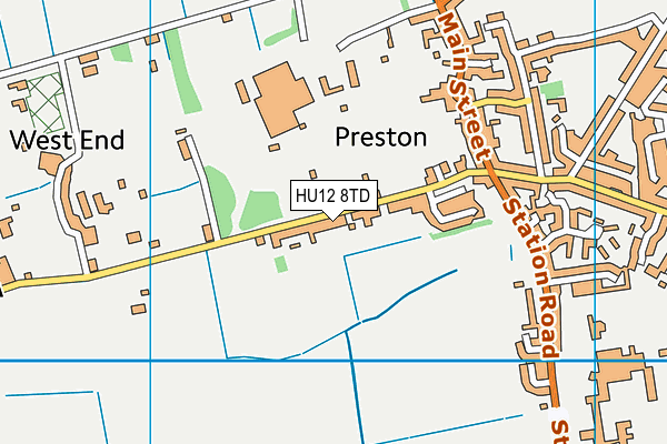 HU12 8TD map - OS VectorMap District (Ordnance Survey)