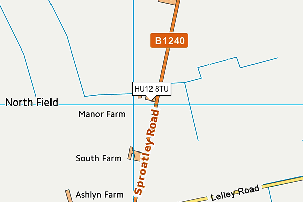 HU12 8TU map - OS VectorMap District (Ordnance Survey)