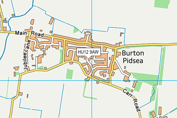 HU12 9AW map - OS VectorMap District (Ordnance Survey)