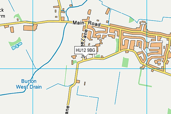 HU12 9BG map - OS VectorMap District (Ordnance Survey)