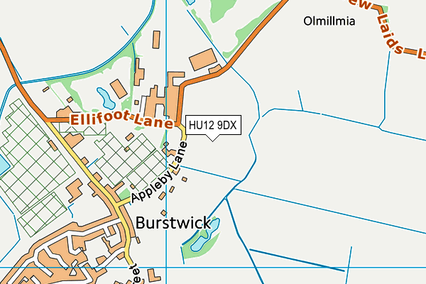 HU12 9DX map - OS VectorMap District (Ordnance Survey) HU12 9DX map - OS VectorMap District (Ordnance Survey)