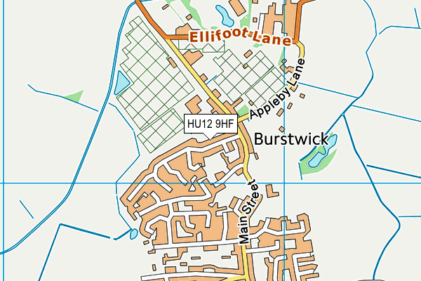 HU12 9HF map - OS VectorMap District (Ordnance Survey)