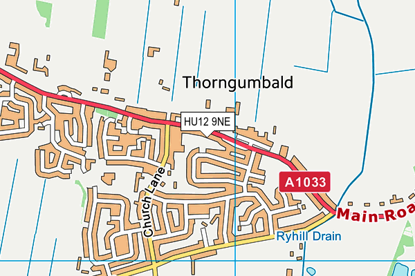 HU12 9NE map - OS VectorMap District (Ordnance Survey)