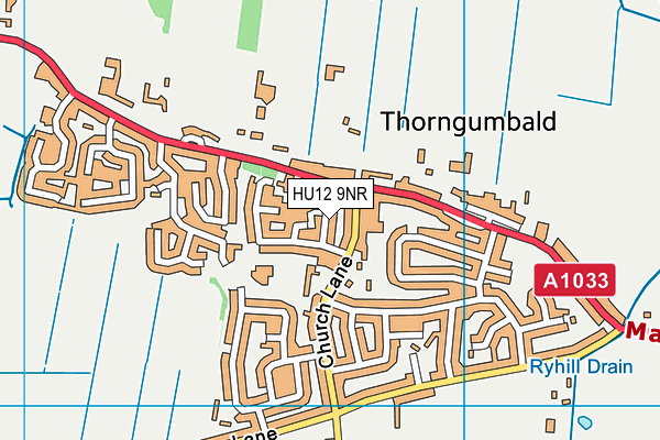 HU12 9NR map - OS VectorMap District (Ordnance Survey)