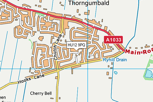 HU12 9PQ map - OS VectorMap District (Ordnance Survey)