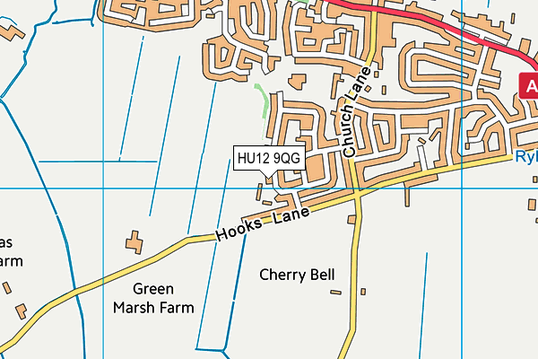 HU12 9QG map - OS VectorMap District (Ordnance Survey)