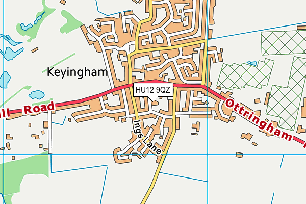 HU12 9QZ map - OS VectorMap District (Ordnance Survey)