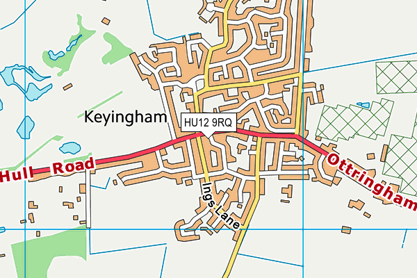 HU12 9RQ map - OS VectorMap District (Ordnance Survey)
