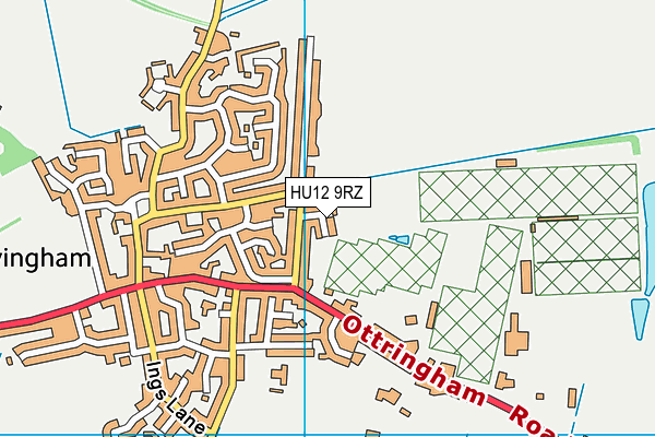 HU12 9RZ map - OS VectorMap District (Ordnance Survey) HU12 9RZ map - OS VectorMap District (Ordnance Survey)