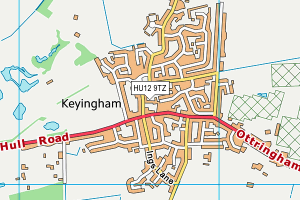 HU12 9TZ map - OS VectorMap District (Ordnance Survey) HU12 9TZ map - OS VectorMap District (Ordnance Survey)