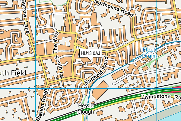 HU13 0AJ map - OS VectorMap District (Ordnance Survey)
