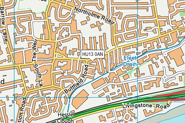 HU13 0AN map - OS VectorMap District (Ordnance Survey) HU13 0AN map - OS VectorMap District (Ordnance Survey)