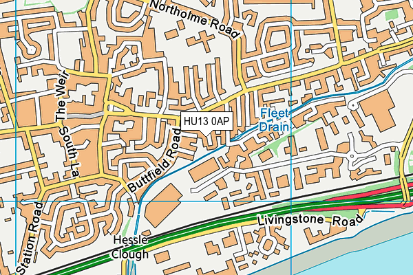 HU13 0AP map - OS VectorMap District (Ordnance Survey) HU13 0AP map - OS VectorMap District (Ordnance Survey)