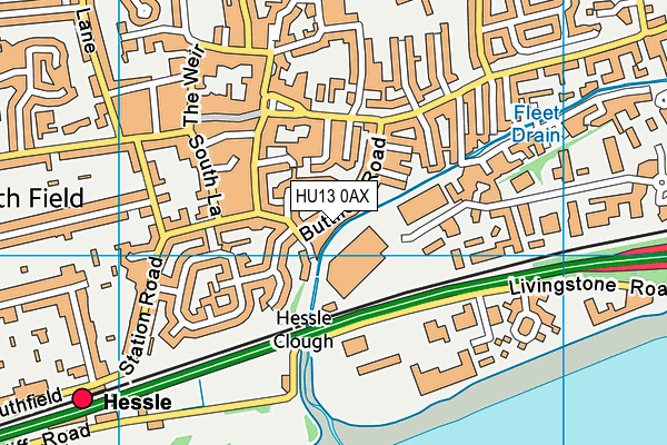 HU13 0AX map - OS VectorMap District (Ordnance Survey) HU13 0AX map - OS VectorMap District (Ordnance Survey)