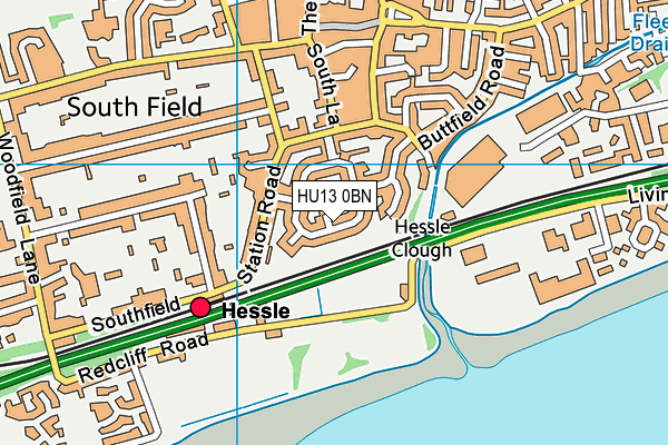 HU13 0BN map - OS VectorMap District (Ordnance Survey)