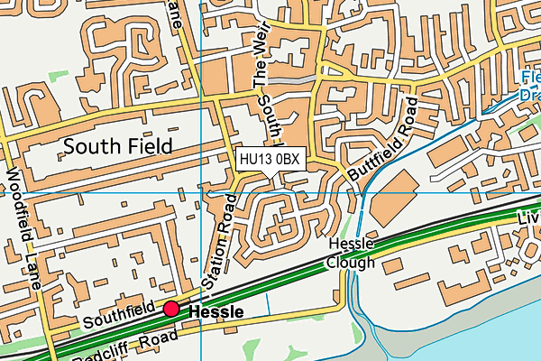 HU13 0BX map - OS VectorMap District (Ordnance Survey) HU13 0BX map - OS VectorMap District (Ordnance Survey)