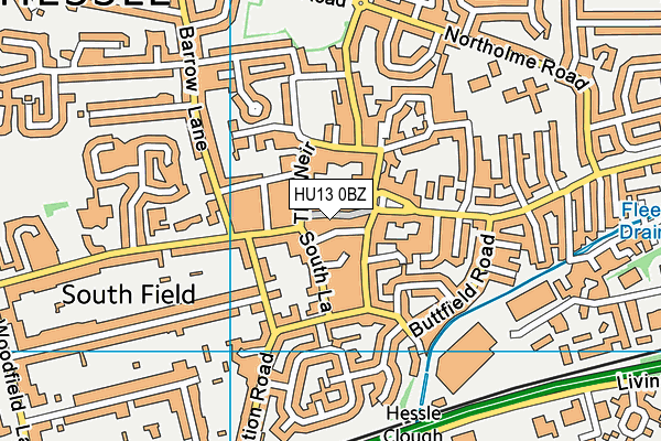 HU13 0BZ map - OS VectorMap District (Ordnance Survey) HU13 0BZ map - OS VectorMap District (Ordnance Survey)
