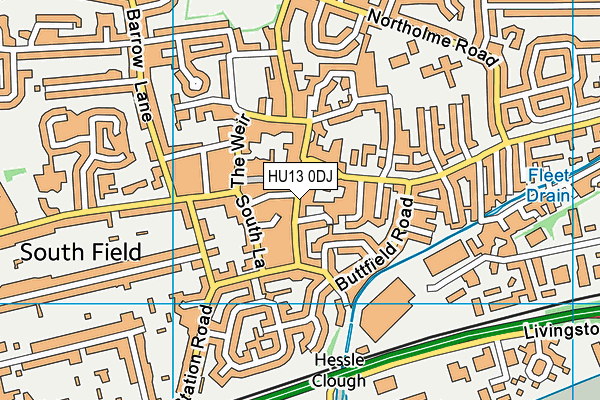 HU13 0DJ map - OS VectorMap District (Ordnance Survey) HU13 0DJ map - OS VectorMap District (Ordnance Survey)