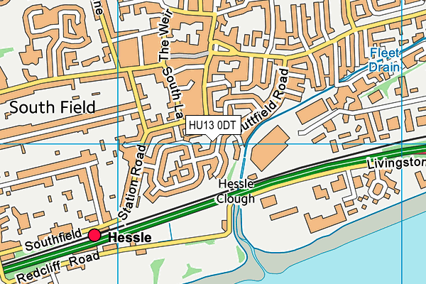 HU13 0DT map - OS VectorMap District (Ordnance Survey)
