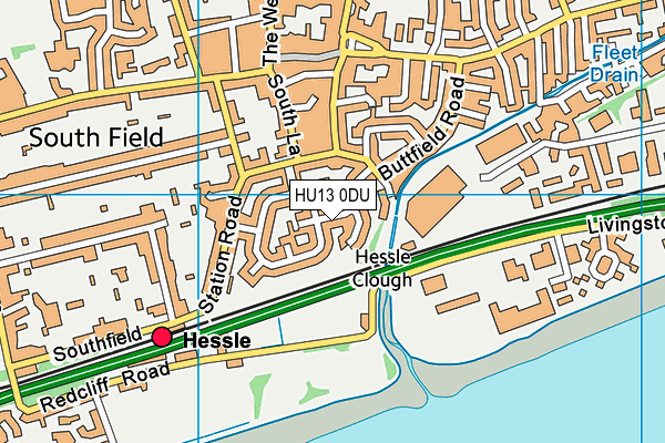 HU13 0DU map - OS VectorMap District (Ordnance Survey)