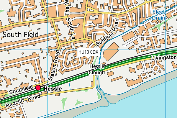 HU13 0DX map - OS VectorMap District (Ordnance Survey)