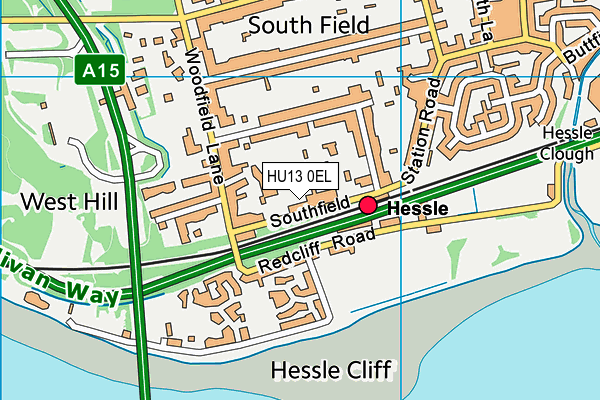 HU13 0EL map - OS VectorMap District (Ordnance Survey)
