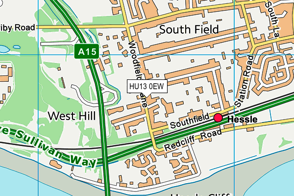HU13 0EW map - OS VectorMap District (Ordnance Survey)