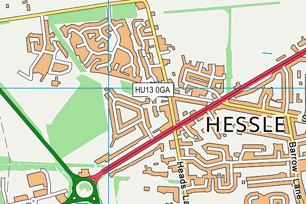 HU13 0GA map - OS VectorMap District (Ordnance Survey) HU13 0GA map - OS VectorMap District (Ordnance Survey)