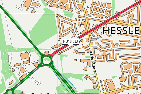 HU13 0JJ map - OS VectorMap District (Ordnance Survey)