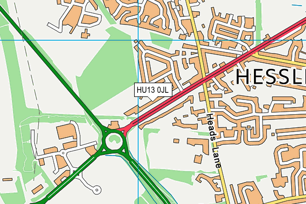 HU13 0JL map - OS VectorMap District (Ordnance Survey)
