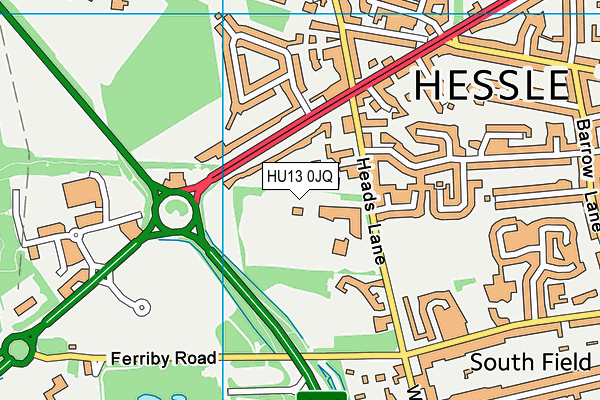 HU13 0JQ map - OS VectorMap District (Ordnance Survey)