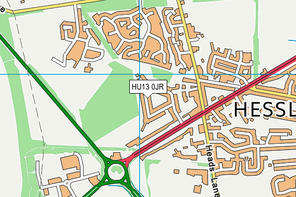 HU13 0JR map - OS VectorMap District (Ordnance Survey) HU13 0JR map - OS VectorMap District (Ordnance Survey)