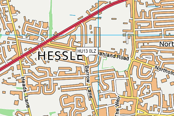HU13 0LZ map - OS VectorMap District (Ordnance Survey) HU13 0LZ map - OS VectorMap District (Ordnance Survey)