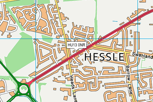 HU13 0NR map - OS VectorMap District (Ordnance Survey)