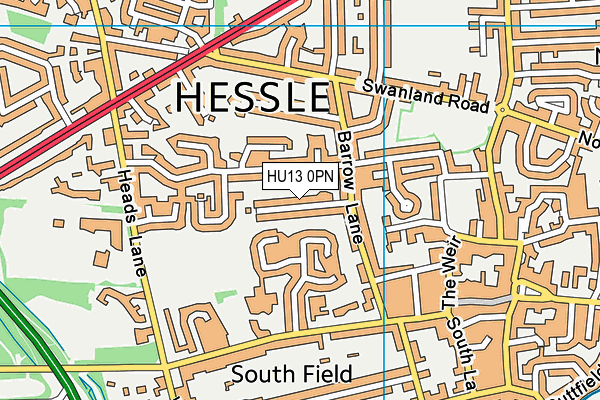 HU13 0PN map - OS VectorMap District (Ordnance Survey)