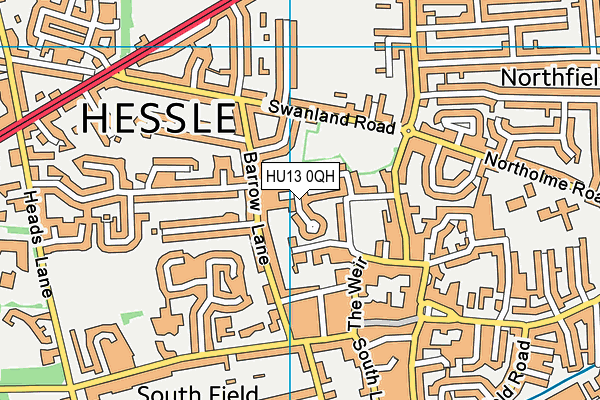 HU13 0QH map - OS VectorMap District (Ordnance Survey) HU13 0QH map - OS VectorMap District (Ordnance Survey)