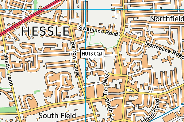 HU13 0QJ map - OS VectorMap District (Ordnance Survey)