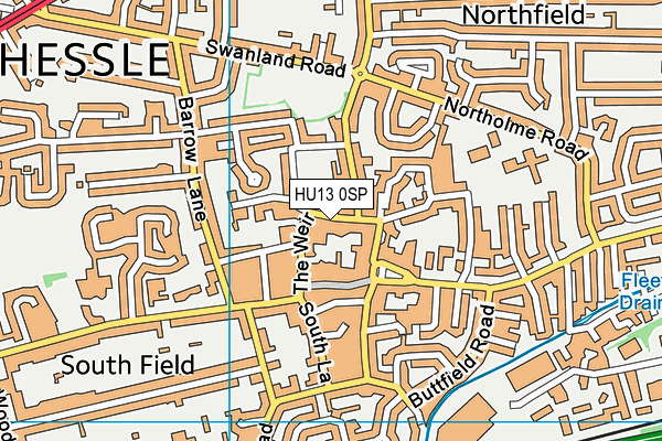 HU13 0SP map - OS VectorMap District (Ordnance Survey) HU13 0SP map - OS VectorMap District (Ordnance Survey)