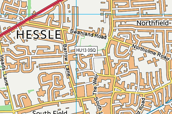 HU13 0SQ map - OS VectorMap District (Ordnance Survey) HU13 0SQ map - OS VectorMap District (Ordnance Survey)