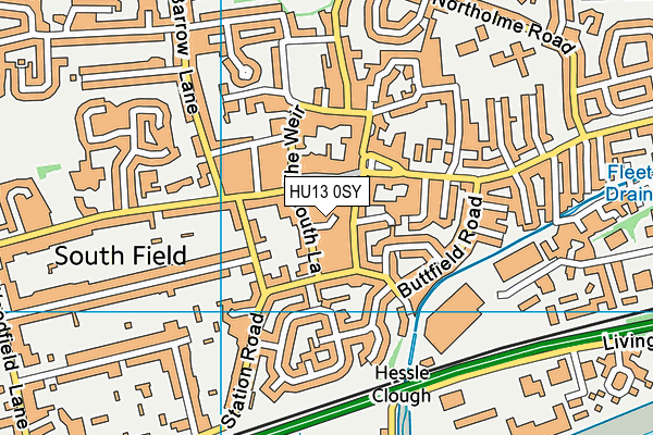 HU13 0SY map - OS VectorMap District (Ordnance Survey) HU13 0SY map - OS VectorMap District (Ordnance Survey)